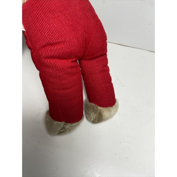 Interpur Brown Puppy Dog Red Corduroy Hat Overalls 15 Inch Stuffed Toy vtg Plush - Picture 7 of 7